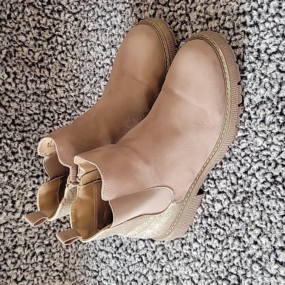 Steve Madden Girls Glitter Chelsea Boots Size 5 Big Girl